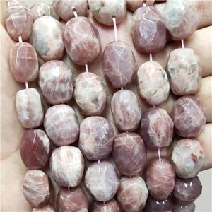 Natural Peach Sunstone Nugget Beads Freeform Faceted, approx 12-16mm