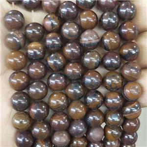 Natural Iron Tiger Eye Stone Beads Ferruginous Smooth Round, approx 6mm dia