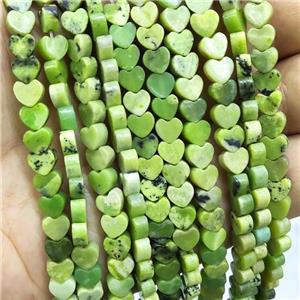 Olive Australian Chrysoprase Beads Heart, approx 6mm