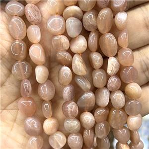 Peach Sunstone Chips Beads Freeform, approx 8-10mm