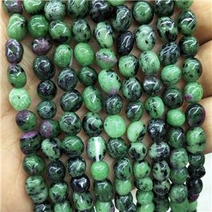 Natural Ruby Zoisite Chip Beads Green, approx 6-9mm