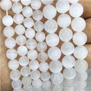 Natural White Moonstone Beads Smooth Round, approx 8mm dia