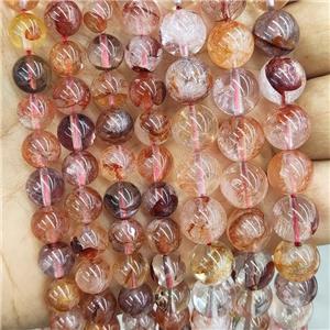 Natural Red Hematoid Quartz Beads Ferruginous Smooth Round, approx 8mm dia