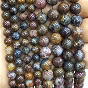 Natural Pietersite Jasper Beads Brown Smooth Round, approx 8mm dia