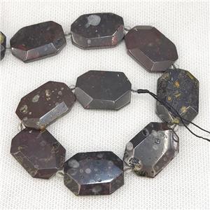 Plum Blossom Jasper Beads Black Slice, approx 20-35mm