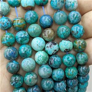 Natural Blue Azurite Beads Smooth Round, approx 10mm dia