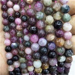 Natural Tourmaline Beads Multicolor Smooth Round, approx 8mm dia