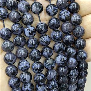 Natural Indigo Gabro Beads Black Smooth Round, approx 6mm dia