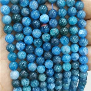 Natural Blue Apatite Beads Smooth Round, approx 8mm dia