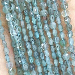 Natural Blue Apatite Beads Faceted Circle, approx 4mm