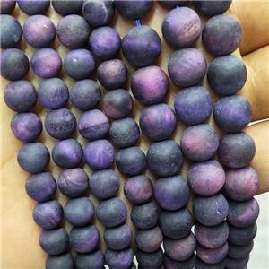 Purple Tiger Eye Stone Beads Matte Round, approx 8mm dia