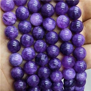 Purple Jade Beads Dye Smooth Round, approx 10mm dia