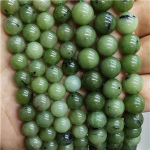 Green Jade Beads Dye Smooth Round, approx 8mm dia