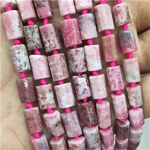 Natural Pink Rhodonite Beads Tube, approx 7-14mm