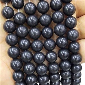 Black Biotite Beads Smooth Round Mica, approx 10mm dia