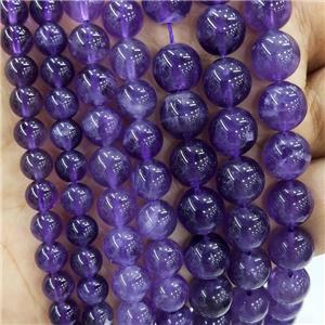 Natural Purple Amethyst Beads Smooth Round, approx 6mm dia