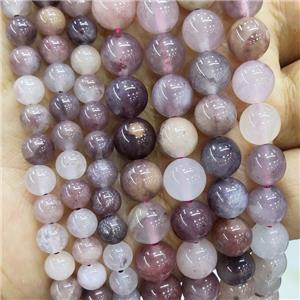 Purple Strawberry Quartz Beads B-Grade Smooth Round, approx 8mm dia