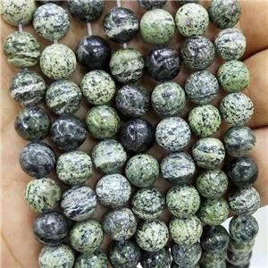 Natural Green Zebra Jasper Beads Smooth Round, approx 6mm dia