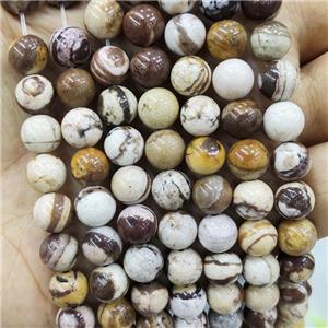 Natural Australian Zebra Jasper Beads Coffee Smooth Round, approx 8mm dia