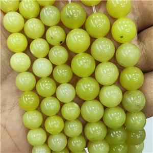 Lemon Jade Beads Smooth Round, approx 6mm dia