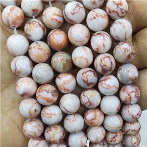 Red Silk Jasper Beads Smooth Round, approx 8mm dia