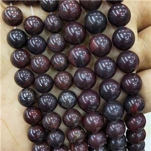 Natural Chinese Poppy Jasper Beads Smooth Round DarkRed, approx 10mm dia