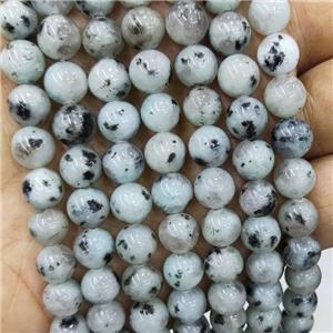 Natural Kiwi Jasper Beads Smooth Round, approx 6mm dia