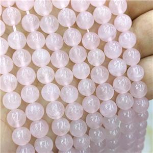 Natural Madagascar Rose Quartz Beads Pink Smooth Round, approx 6mm dia