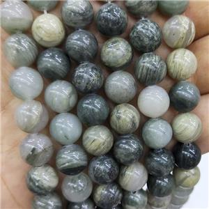 Natural Green Rutilated Quartz Beads Smooth Round, approx 6mm dia