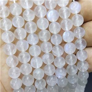 Natural Rainbow Moonstone Beads White Smooth Round, approx 8mm dia