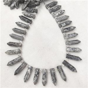 Natural Gray Map Jasper Bullet Beads, approx 8-30mm