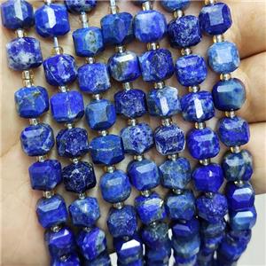 Natural Lapis Lazuli Beads Faceted Cube, approx 8-9mm