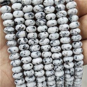 Kiwi Jasper Beads White Dye Smooth Rondelle, approx 8mm