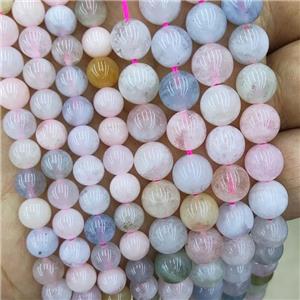 Natural Morganite Beads Multicolor Smooth Round, approx 6mm dia