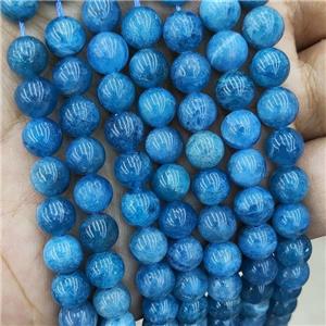 Natural Blue Apatite Beads Smooth Round, approx 6mm dia