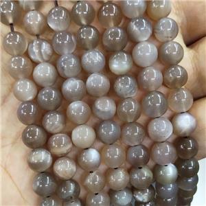 Natural Gray Moonstone Beads Smooth Round, approx 10mm dia