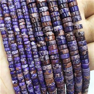 Imperial Jasper Heishi Beads Purple, approx 3x6mm