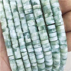 Peacock Angelite Heishi Beads Green B-Grade, approx 6mm