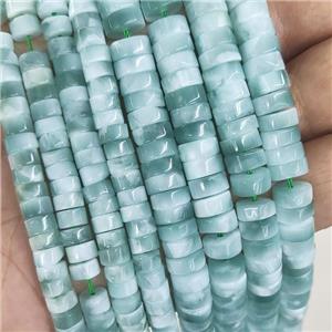 Green Peacock Angelite Heishi Beads, approx 8mm