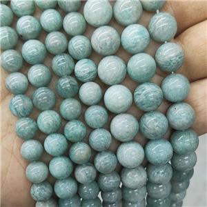 Natural Green Amazonite Beads Smooth Round, approx 8mm dia