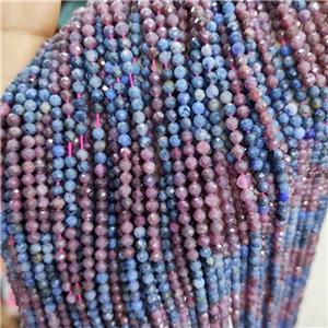 Natural Ruby Sapphire Beads Faceted Round, approx 3mm