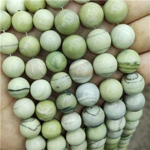 Australian Butter Jasper Beads Green Smooth Round, approx 12mm dia