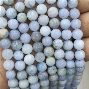 Natural Aquamarine Beads Blue Smooth Round, approx 8mm dia