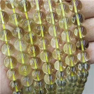 Natural Lemon Quartz Beads Smooth Round, approx 8mm dia