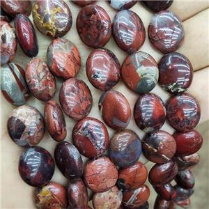 Natural Poppy Jasper Oval Beads B-Grade, approx 14-16mm