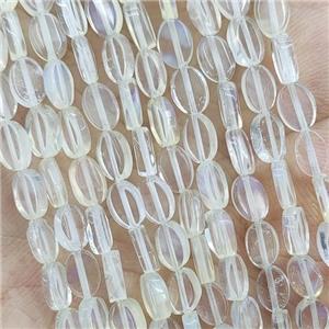 Synthetic Quartz Oval Beads Clear, approx 4-6mm