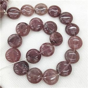 Natural Strawberry Quartz Beads Pink Circle, approx 20mm