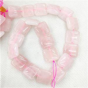 Natural Pink Rose Quartz Square Beads, approx 20mm