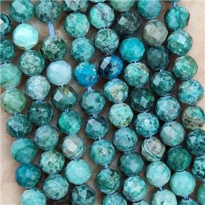 Natural Green Chrysocolla Beads Faceted Round, approx 4.7-5.5mm