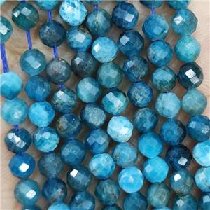 Natural Apatite Beads Blue Faceted Round, approx 4.7-5.5mm